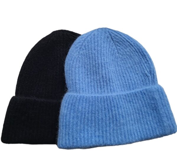 zwart en blauwe muts Beau Beanie - Afbeelding 2