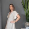 witte damesjurk/tuniek met gouden stiksels Gimena - Afbeelding 3