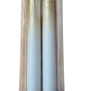 gouden overloop in wit Led-kaarsen Jackie (set van 2)