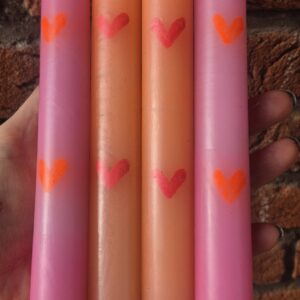 neon roze oranje led-kaarsen