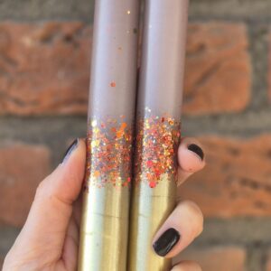 taupe led kaarsen met glitters